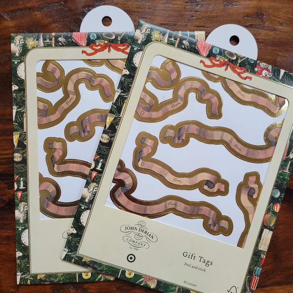 John Derian Peel & Stick Gift Tags ~ NIB/NWT x2 (42) ~ Journal Scrapbook FINAL!